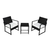 Single 2pcs Coffee Table 1pc Exposed Flat Chair Three-Piece Set Black 23974444