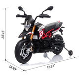 ZNTS 12V Aprilia Licensed Kids Ride On Motorcycle, 4-wheel Electric Dirt Bike with Spring Suspension, LED W2181142119