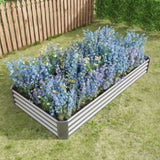 Raised Garden Bed Kit - Metal Raised Bed Garden 7.6x3.7x0.98ft for Flower Planters, Vegetables Herb 30888205