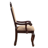 Beige and Espresso Arm Chairs with Arched Backrest B062P189083