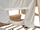 Wood Full Size Car Bed with Pillow, Ceiling Cloth and LED, Natural 41326780