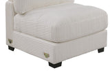 Living Room Furniture Armless Chair Beige Wide-Welt Corduroy 1pc Armless Chair Soft Cushion Wood B011P182988