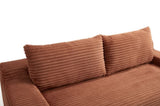 Loveseat Sofa with Memory Foam & Steel Frame - No Assembly, Convertible 2-in-1 Design, Corduroy W2959P278453