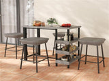 Courtyard Table with Tempered Glass Top Outdoor Bar Table 43.5" x 22" x 41" 77973843