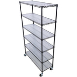 ZNTS 6 Tier 6000lbs Capacity NSF Metal Shelf Wire Shelving Unit, Heavy Duty Adjustable Storage Rack with W465142127