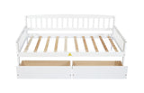 Twin-size Pine Wood Daybed with two Storage Drawers, Sofa Bed with Bed Platform of 10 Support W504P181787