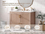 36 Inch Freestanding Bathroom Vanity Cabinet with Sink, 2 Soft Close Doors & Full Extension Drawer, N817P472976N