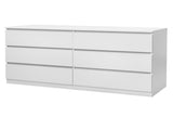 Handleless 6-Drawer Chest of Drawers Particleboard with Textured Melamine Finish Drawer Cabinet 46201347