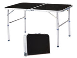3ft Rectangle 2Fold Top Outdoor Folding Table, Aluminum Frame, 50kg Load 64442016