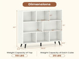 8 Cube Bookcase 3-Tier Modern Storage Organizer with 5 Metal Legs Bookshelves 93527657