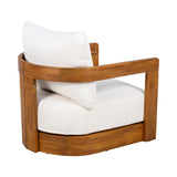 Premium Acacia Wood Outdoor Club Chair, Curved Tub Design, Water-Resistant Cushions, All-Weather N767P314269B