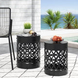 Outdoor Metal S/2 end table 73606.00BLK