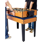 ZNTS 5-in-1 Multi-Game Table - Billiards, Push Hockey, Foosball, Ping Pong, and Basketball brown /blue 17255780