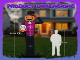 12FT Giant Halloween Inflatable Blow Up Decorations, Pumpkin Man Holding Skull with Built-in LEDs 79482850