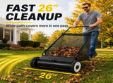 26-Inch Push Lawn Sweeper with 7 Cu. Ft. Large Hopper Capacity, 4 Rotating Brushes & Adjustable W6010P536021