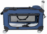 2 in 1, 28'' Collapsible Travel Dog Crate for Medium Large Dogs, Rolling Pet Carrier with Wheels, 53409239