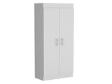 Pantry Cabinet 67" H, 5 Internal Shelves, Two Doors, White B097P167451