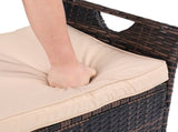 106*52*46cm Iron Frame Can Accommodate Brown Gradient Footstool Locker Rattan Locker 57830251