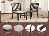 2-Piece Modern Scandinavian Chairs, Curved Wood Backrest with Gray Fabric Seat, Finish for 60226765