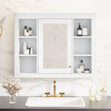 35'' x 27.5'' Medicine Cabinet, Wall Mounted Bathroom Storage Cabinet, Modern Bathroom Wall Cabinet WF322917AAK