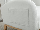 049-Teddy Fabric Rocking Chair With Packet Wood Legs,Ivory W527P147427