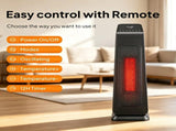 23" 1500W Portable Electric Heater with 3 Heat Settings, 70&deg Oscillation, Timer, Remote Control, 62390629