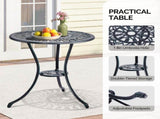 3 PCS Outdoor Set, All-Weather Cast Aluminum Tulip Table and Chairs Set of 2, Patio 50860135