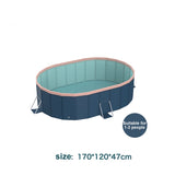1.8m oval free inflatable garden PVC swimming pool dark blue W2710P337292