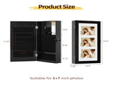 Black MDF Spray Paint, Partial Mirror Wall-mounted 2-Tier Storage Cabinet, 41279187