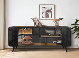 55.12 "Spacious Cat House with Tempered Glass, for Living Room, Hallway, Study and Other Spaces 16452007