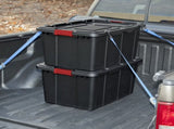 A set of 4 large industrial storage boxes, 27-gallon durable plastic storage boxes, equipped with 70963291