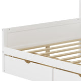 Wooden L-Shape Daybed with Seven Storage Cabinets and Two Storage Drawers, Multi-functional Bed with 74696314