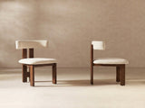 Mid-Century Modern Upholstered Dining with Solid Wood Frame, Ergonomic T-Back Accent Side B2792P598923