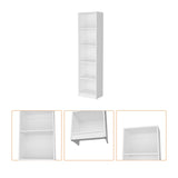 Sutton Slim Bookcase with Modern 5-Shelf Design B128P176166