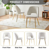 ZNTS Off White Boucle Dining Chairs with Metal Legs and Hollow Back Upholstered Dining Chairs Set of 4 W1516P155020