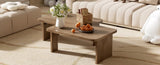 U-Can Modern Minimalist Coffee Table Set, Rectangle Coffee Table with Splicing Design, N724P232174D