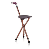 Folding Seat Cane 5-Level Height Adjust, LED Light, Anti-Slip Pads, Aluminum Alloy, Bonus 81097727
