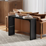46" Solid Wood Narrow Console Table Black for Living Room, Foyer T3210P298182