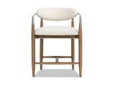 Artemis 26" Mixed Material Upholstered Counter Stool, Warm White Chenille B2719P280172