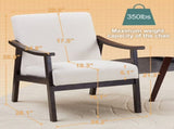 Modern Armchair with High Back,Upholstered Living Room Chairs with Solid Wood Legs,Leisure Reading 81394927