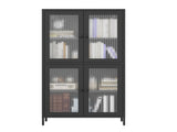 Classic Metal Storage Display with 4 Glass Doors 4 Shelves Bookcase Side W2378P176270