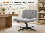 Criss Cross Office Chair, No Wheels Armless Swivel, Wide Seat Criss Cross Chair for Home Office & 48312668