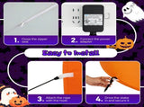 8FT Long Halloween Inflatables Pumpkins Ghost Outdoor Decorations, Blow Up Yard Decoration with 63409138