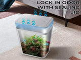 3 Pack Slim Plastic Trash Can, 2.6 Gallon Garbage Can with Press Top Lid, 10L Modern Waste Basket 86312071