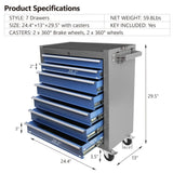 ZNTS Rolling Tool Chest with 7-Drawer Tool Box with Wheels Multifunctional Tool Cart Mechanic Tool W1239132621