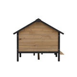 ZNTS Outdoor Large Wooden Cabin House Style Wooden Dog Kennel with Porch W21951579