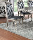 Formal 1pc Dining Table Only Silver / Grey Finish Antique Design Rubberwood Dining Room Furniture B011138663
