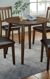 Kitchen 5pc Dining Set Round Dining Table And 4x Side Chairs Walnut, Dark Brown Transitional Solid B011P162634
