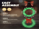 60in Pre-Lit Outdoor Christmas Wreath Decoration, LED Metal Holiday Decor for Home Exterior, Garden 45873341