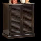 ZNTS Modern Transitional Design 1pc Shoe Cabinet Espresso Finish Adjustable Shelves Louver Design Doors B011P191541